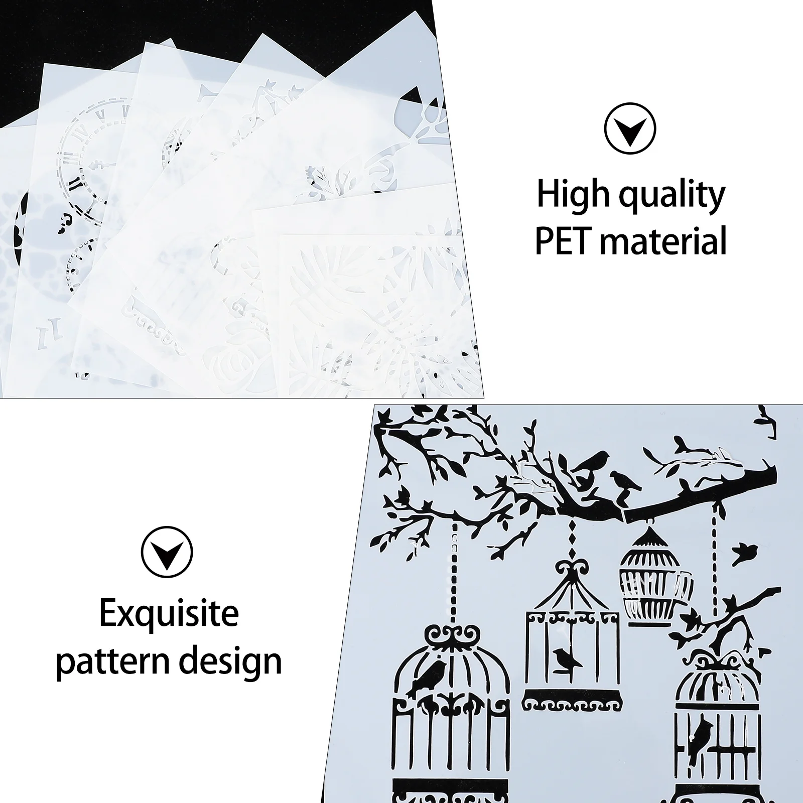 8 قطعة قوالب رسم للحيوانات الأليفة قابلة لإعادة الاستخدام مجموعة استنسل فنية يدوية قابلة للغسل لتلوين اللوحة فن الديكور السبورة