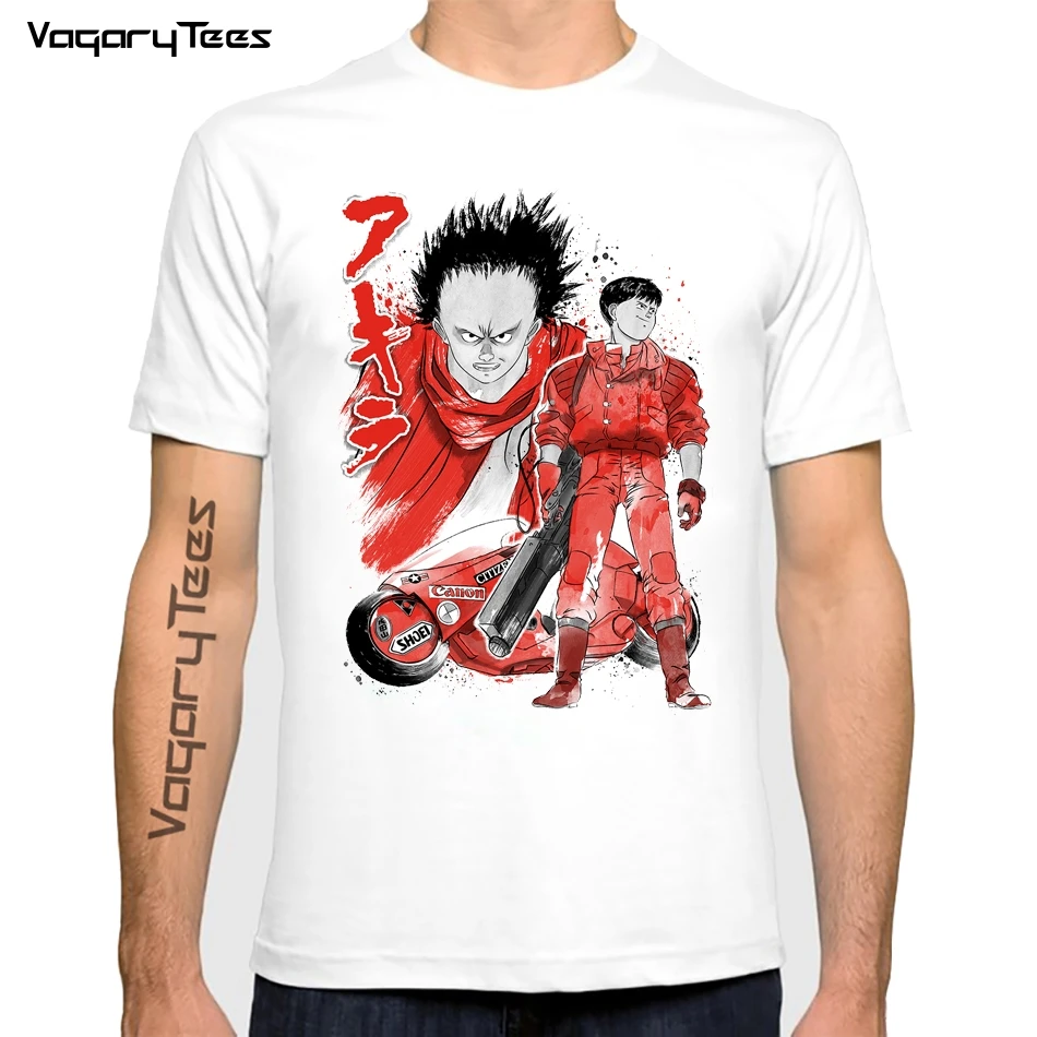 2021 Akira Is Waking Up Men's T Shirt Akira Kaneda and Tetsuo Japan Manga Vintage Tees Short Sleeve T-Shirts Present Clothes