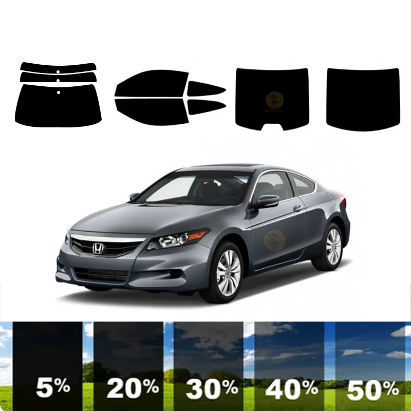 precut Removable Window Tint Film For Car 100% UVR 5%-35%VLT Heat Insulation Carbon ﻿For HONDA ACCORD 2 DR COUPE 2008-2012