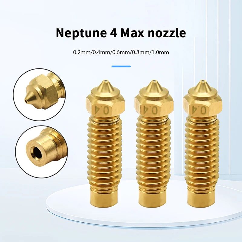 3D Print Component - 0.2 to 1.0mm Brass Hardened Nozzles for Elegoo Neptune 4 Max