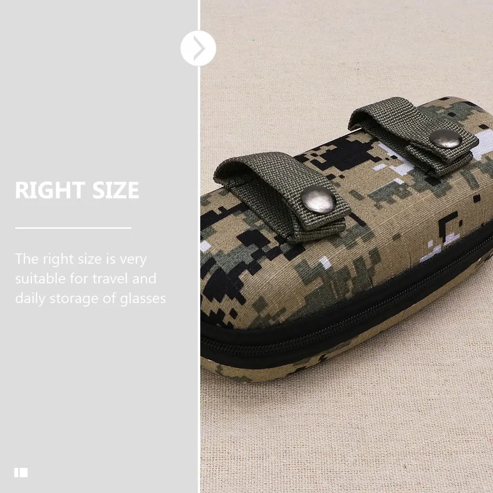 

WRITWAA Portable Camouflage Glasses Case Double Sided Eyewear Storage Outdoor Fabric Soft Lining