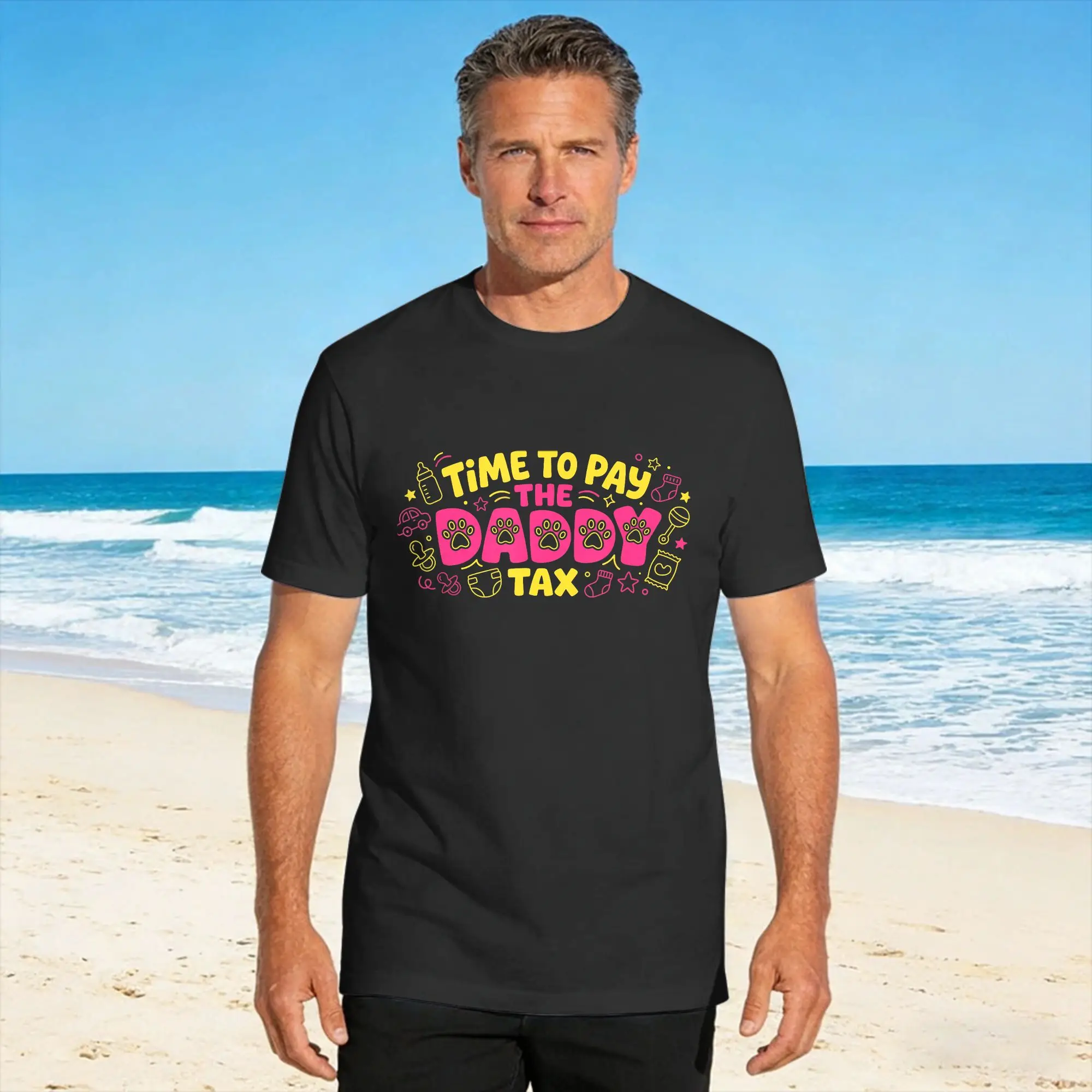Camiseta retro para hombre y mujer, Time to Pay The Daddy Tax, divertida camiseta para gamers, para el Día del Padre, camisetas novedosas de verano, divertidas, de algodón puro