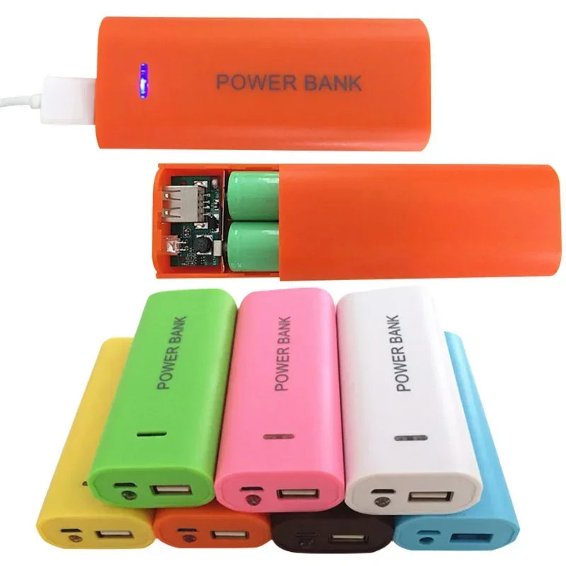 USB Power Bank Caso Carregador de Bateria, Caixa DIY para Telefone, Carregamento Eletrônico Não Incluindo Baterias, 5V, 5600mAh, 2X, 18650