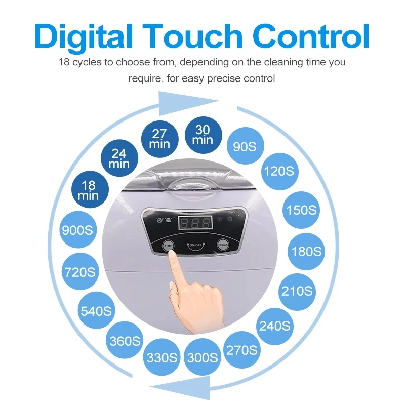Amuliss 46khz Ultrasonic Cleaner For Retainer Dentures Jewelry Cleaner Ultrasonic Machine 600ml Glasses With 18 Timer For Gift