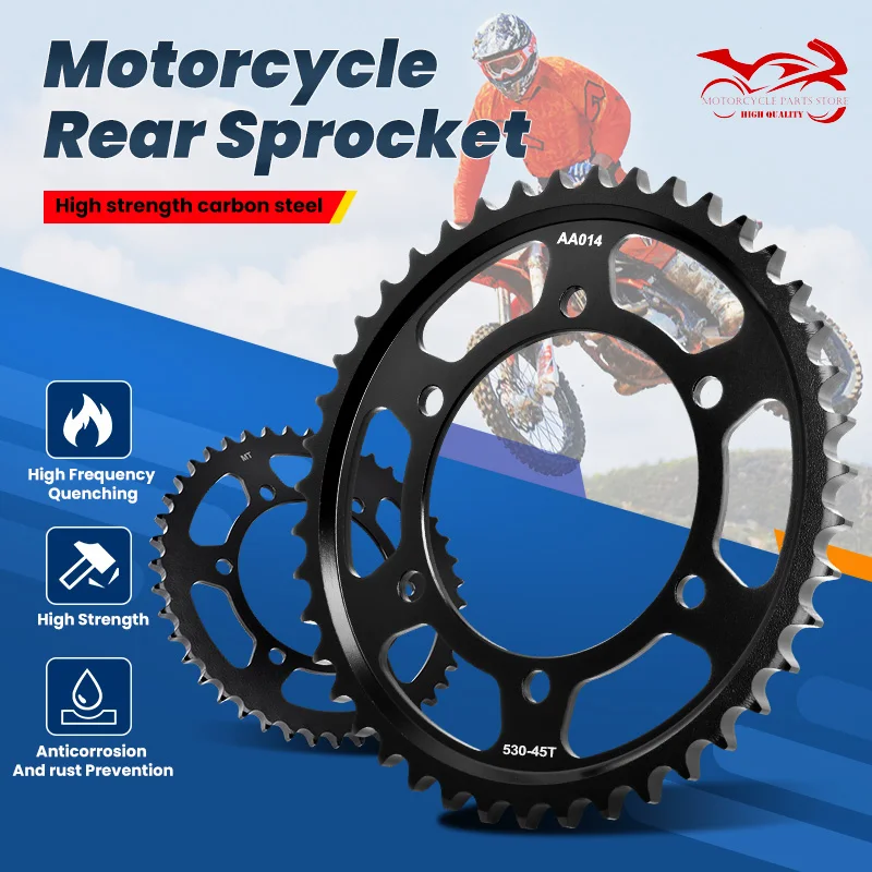 530 43T 45T 47T Rear Sprocket For Yamaha YZF-R7 YZF R1 98-03 YZF-R6 06-20 FZI FZS1000 YZF-R1 04-08 YZFR1 09-14 FZ-1 YZF R6 R7