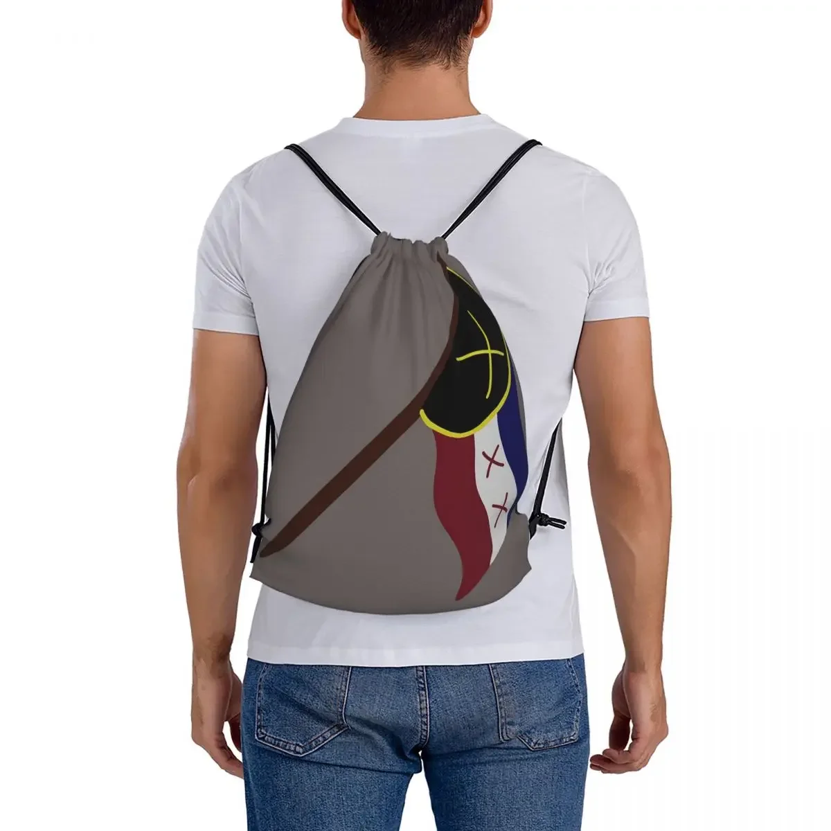 Mochila con bandera de L'manburg, bolsa portátil con cordón, bolsillo para artículos diversos, bolsa de libros para estudiantes de viaje