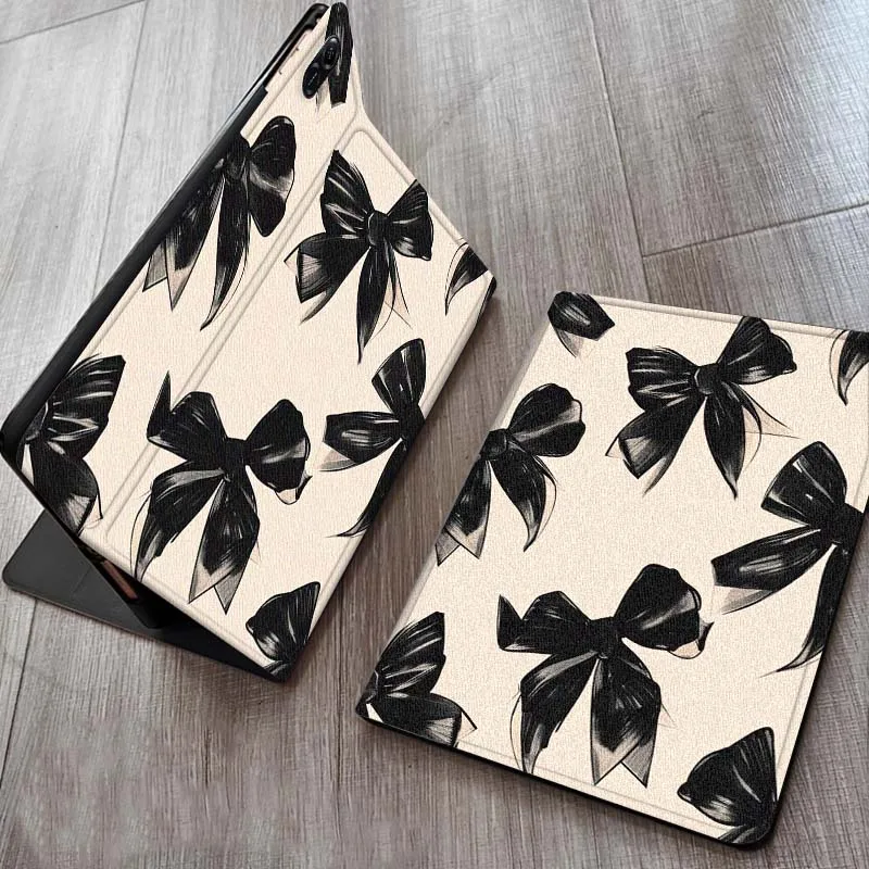

Black Bow Fashion Pattern Case For Huawei MediaPad MatePad M5 M6 11 12 X SE T10 T10s 2 C5e T5 Pro Lite Air 11.5 Inch Tablet
