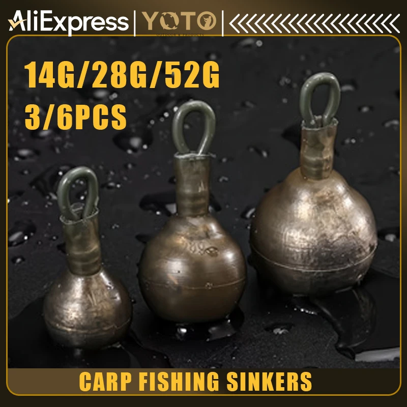 YOTO 3/6pcs-Karpfen Angeln Blei Platinen Set 14g/28g/52g Tragen-beständig Gewichte Süßwasser Karpfen Angeln Zubehör
