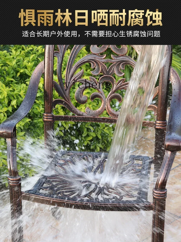Rattan Outdoor Cast Aluminum Chair Backrest Rotating Outdoor European Courtyard Garden Home