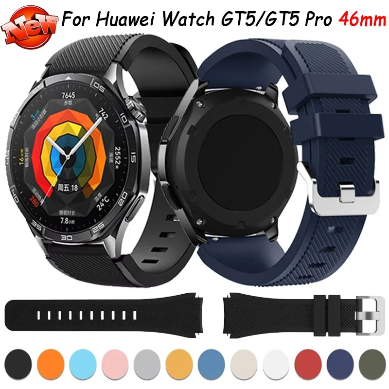 22mm Silicone Strap for Huawei Watch GT5/GT5 Pro 46mm comfortable bracelet watchband for Amazfit  Balance/Amazfit GTR 47mm/GTR