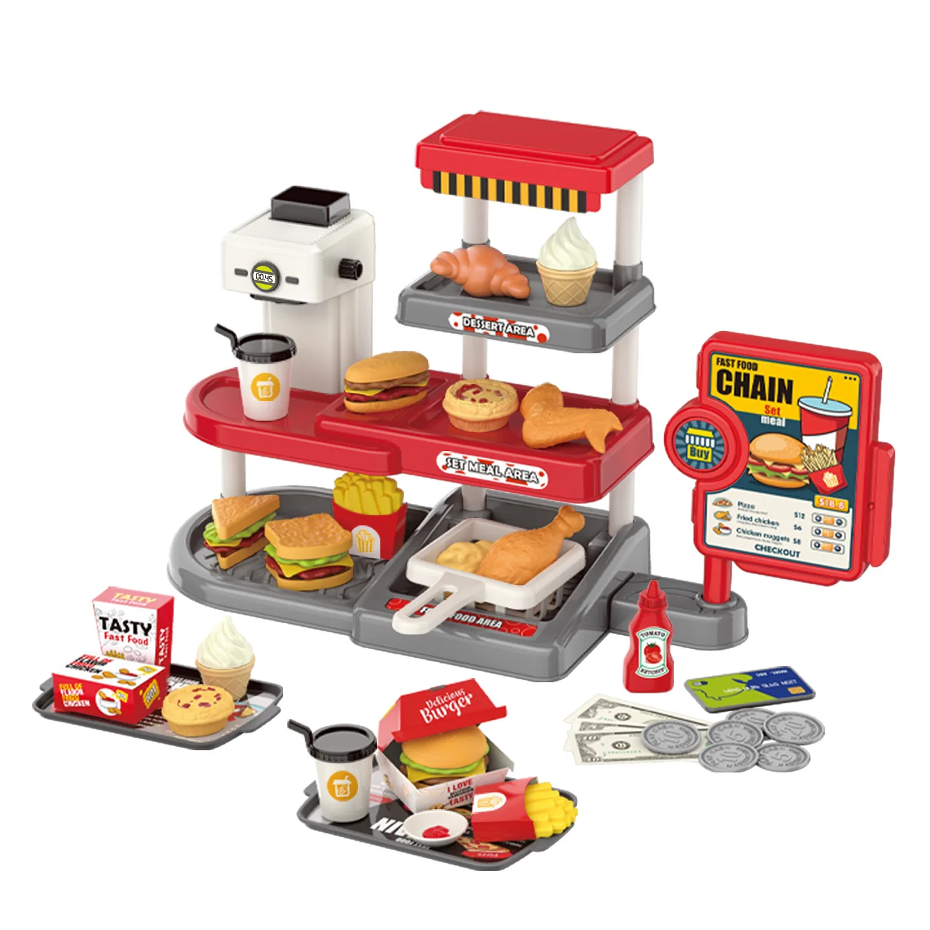 Casa da gioco per bambini giocattolo simulazione hamburger fast food barbecue tavolo mini set regalo