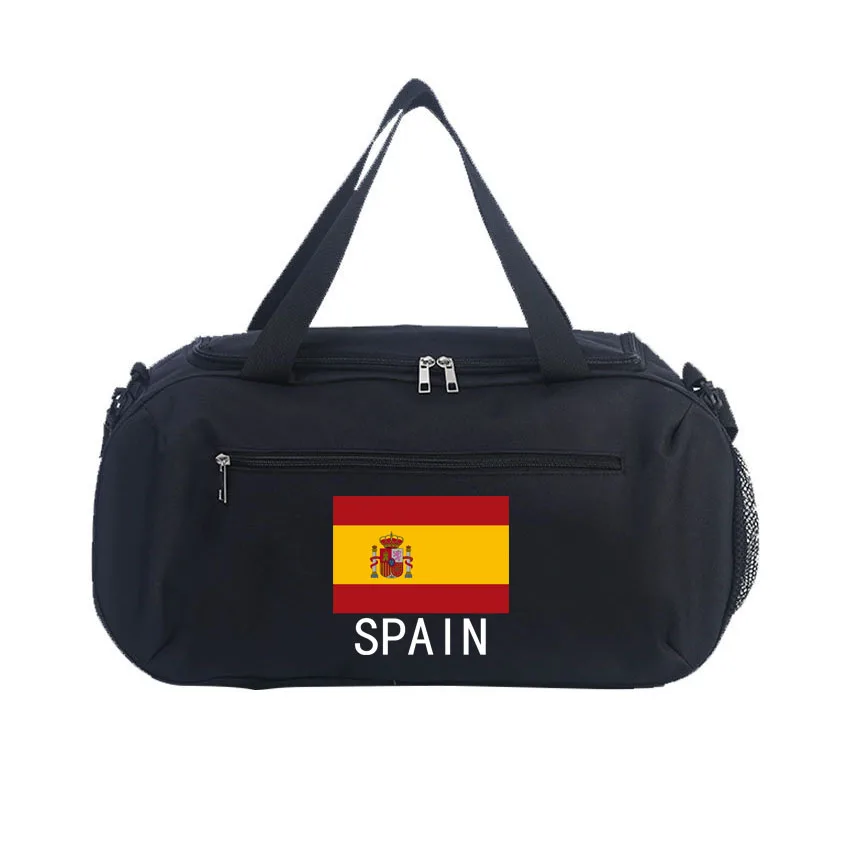 

Male Female Large-Capacity HandBag Spain Flag Printed Dry-Wet Separation Sports Fitness Bag Travel Package Basketball Bag