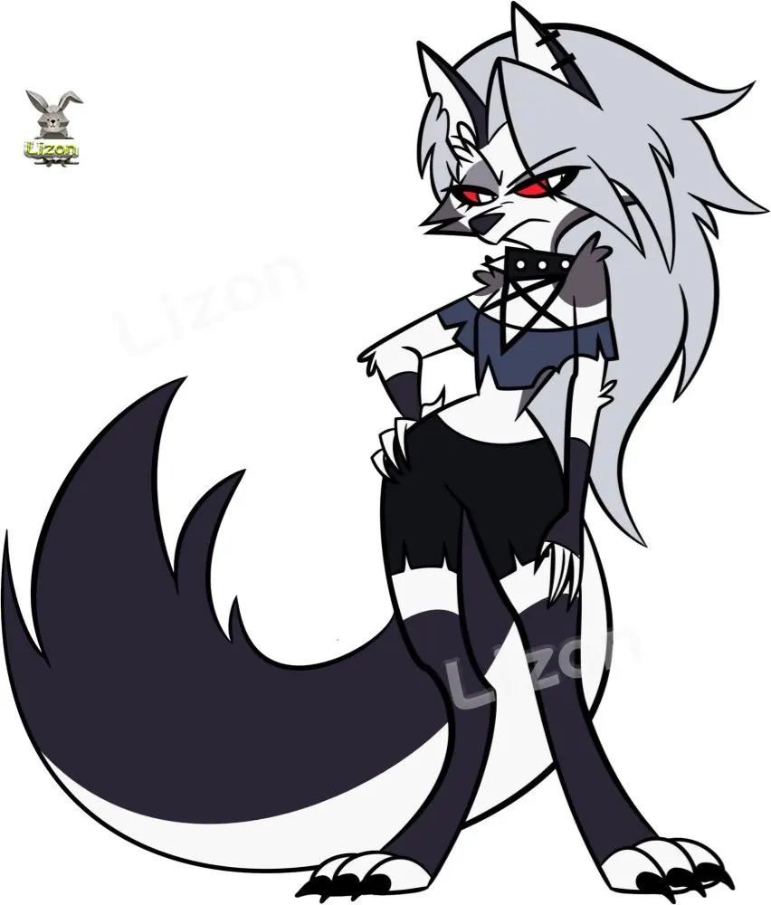 Loona Cosplay Fox Tail Balck and White Big Furry