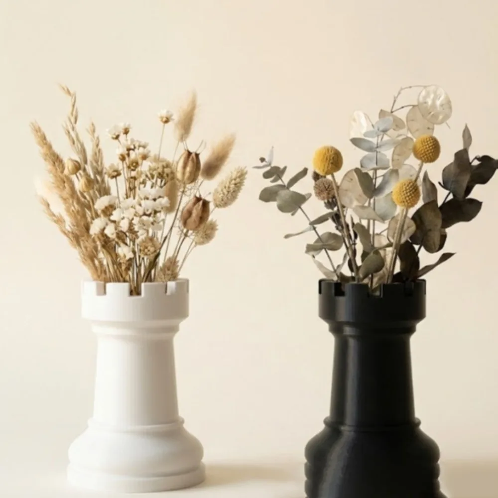 Simple Plastic Chess-Shaped Pen Holder Creative Multi-function Pencil Storage Box Flower Vase Desktop Organizer Office