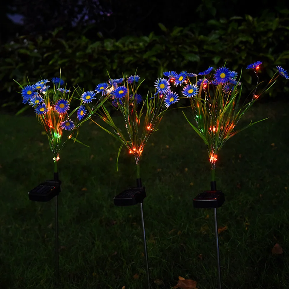 

2Pcs Solar L Stake Led Flowers Lights L Lamp Lights Daisy Design for Garden Lawn Patio Decorations Outdoor