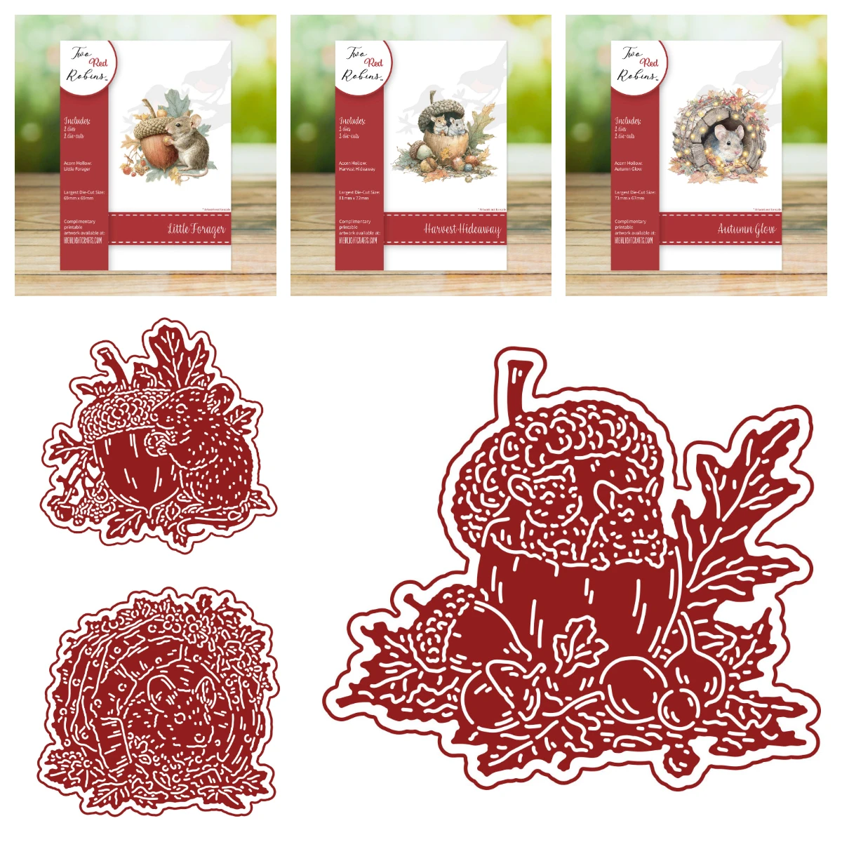 

2025New Two Red Robins Metal Cutting Dies Little Forager Autumn Glow Harvest Hideaway Die Set DIY Scrapbooking Card Holiday Gift