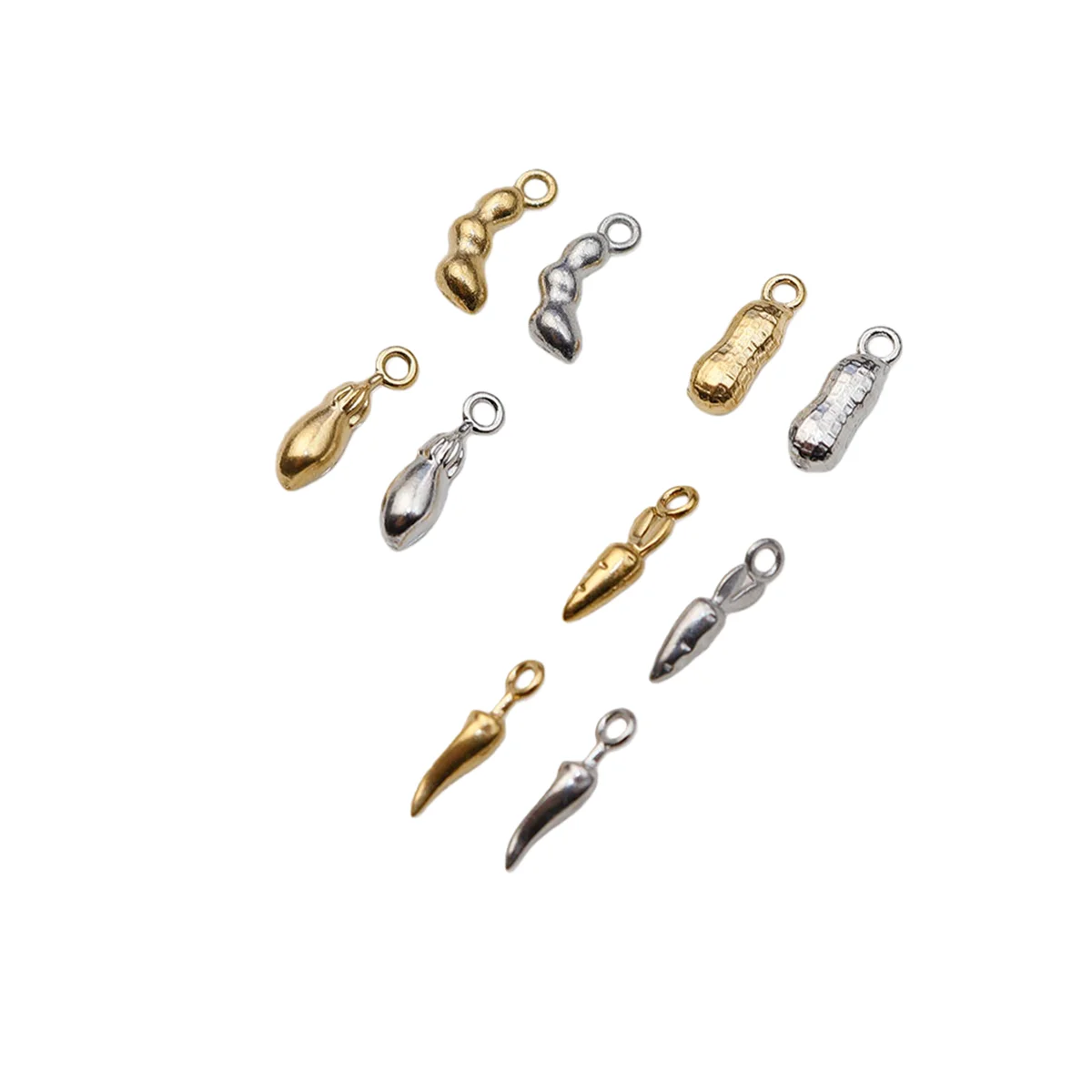 10pcs Stainless Steel Girls Mini Pretty Fashion Accessory Accessory Necklace Earrings Charms PVD Plate DIY Jewelry Accessory