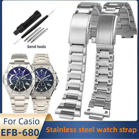 För Casio Edifice EFB-680 Steel Ocean Blue herrklocka – Rostfritt stålarmband, sportkronograf, vattentätt klockarmband 6 best sales Casio Edifice-replika - №1