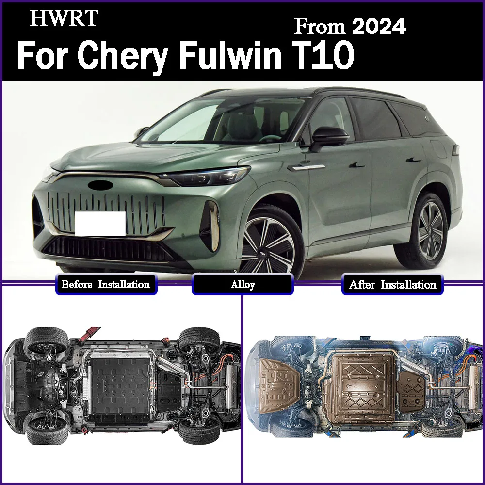 

Aluminum Alloy Chassis Guard Bottom Protector Engine Protector Chassis Anti-Skid Plate For Chery Fulwin T10 2024 200KM 210KM