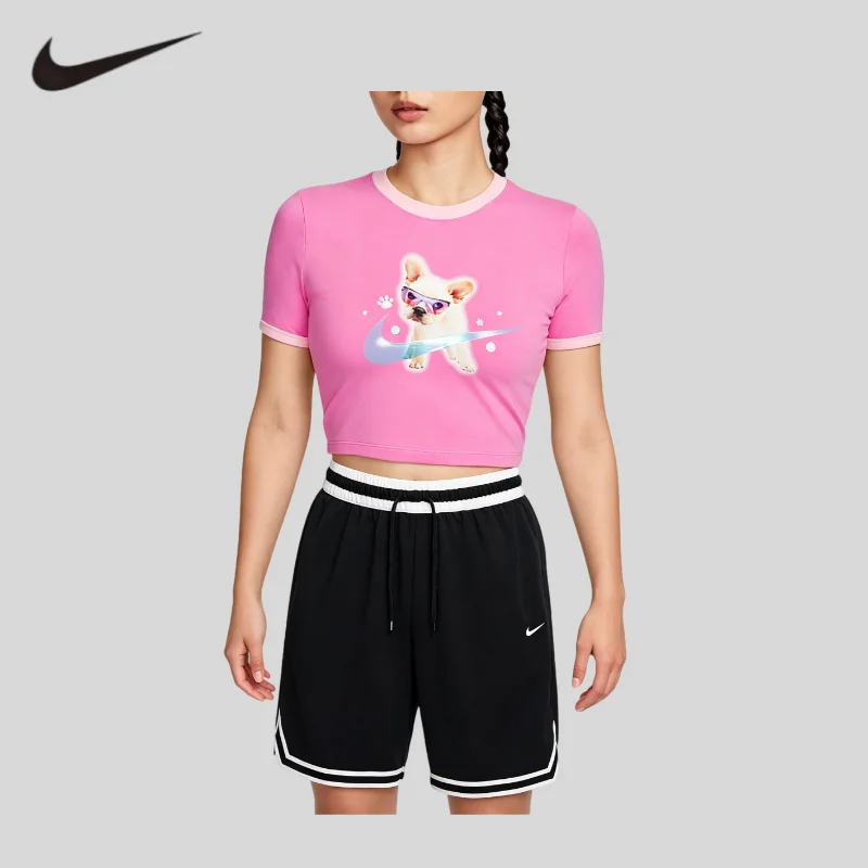 Nike 2PCS Activewear Set Short Sleeve Top Training ShortsHM4621-675+DH7161-010