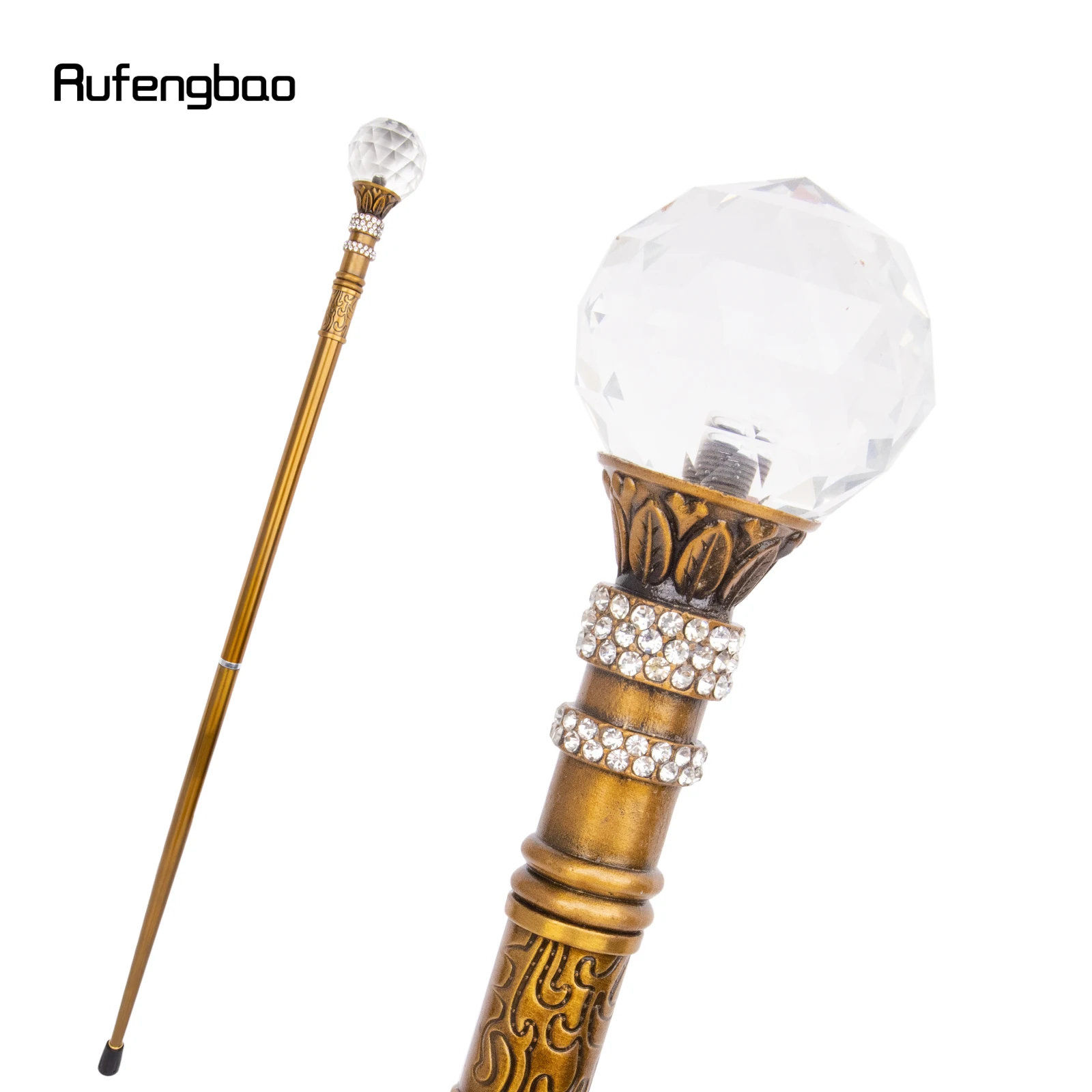 Transparente Harz Ball Kupfer Gehstock Mode dekorative Gehstock Gentleman elegante Cosplay Cane Crosier 92,5 cm