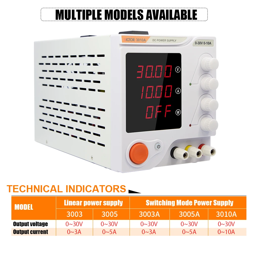 VICTOR 3003 Automatic High Stability Bench Voltage Regulators/stabilizers 0-30V 3A Adjustable Single Output