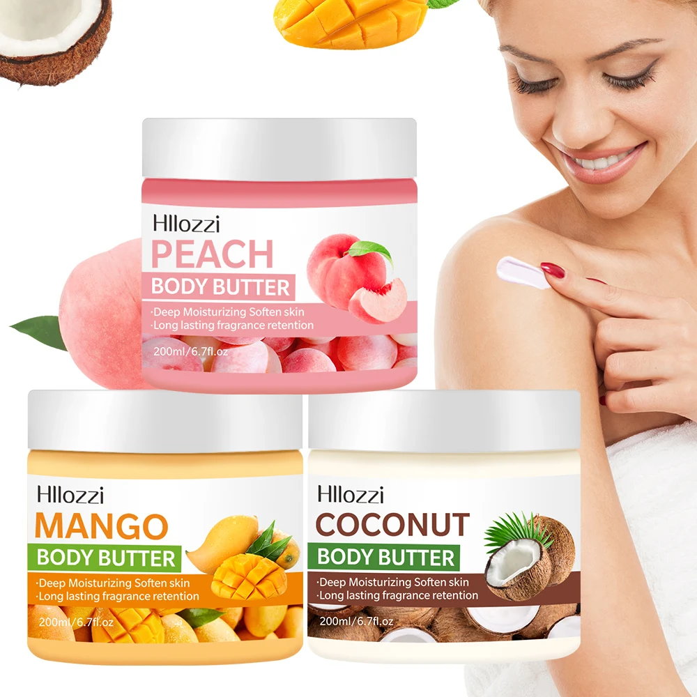 200ml Mango Body Butter Hydrating and Moisturizing Peach Fresh Light Fragrance Coconut Refreshing and Non-greasy