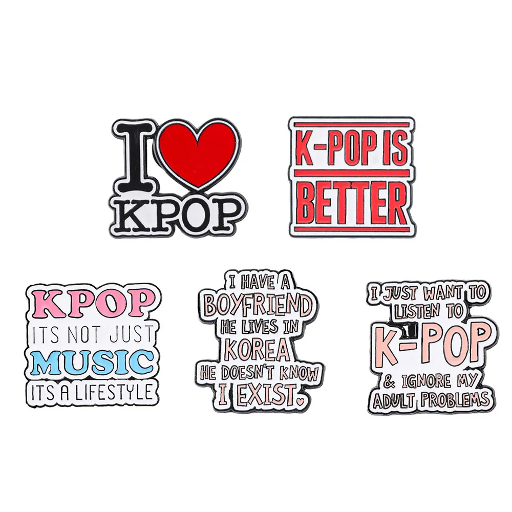 Ich liebe K-Pop-Musik-Emaille-Pins. K-Pop-Musik ist ein Lebensstil. Brosche, Rucksack, Abzeichen, Geschenk, für Fans und Freunde.