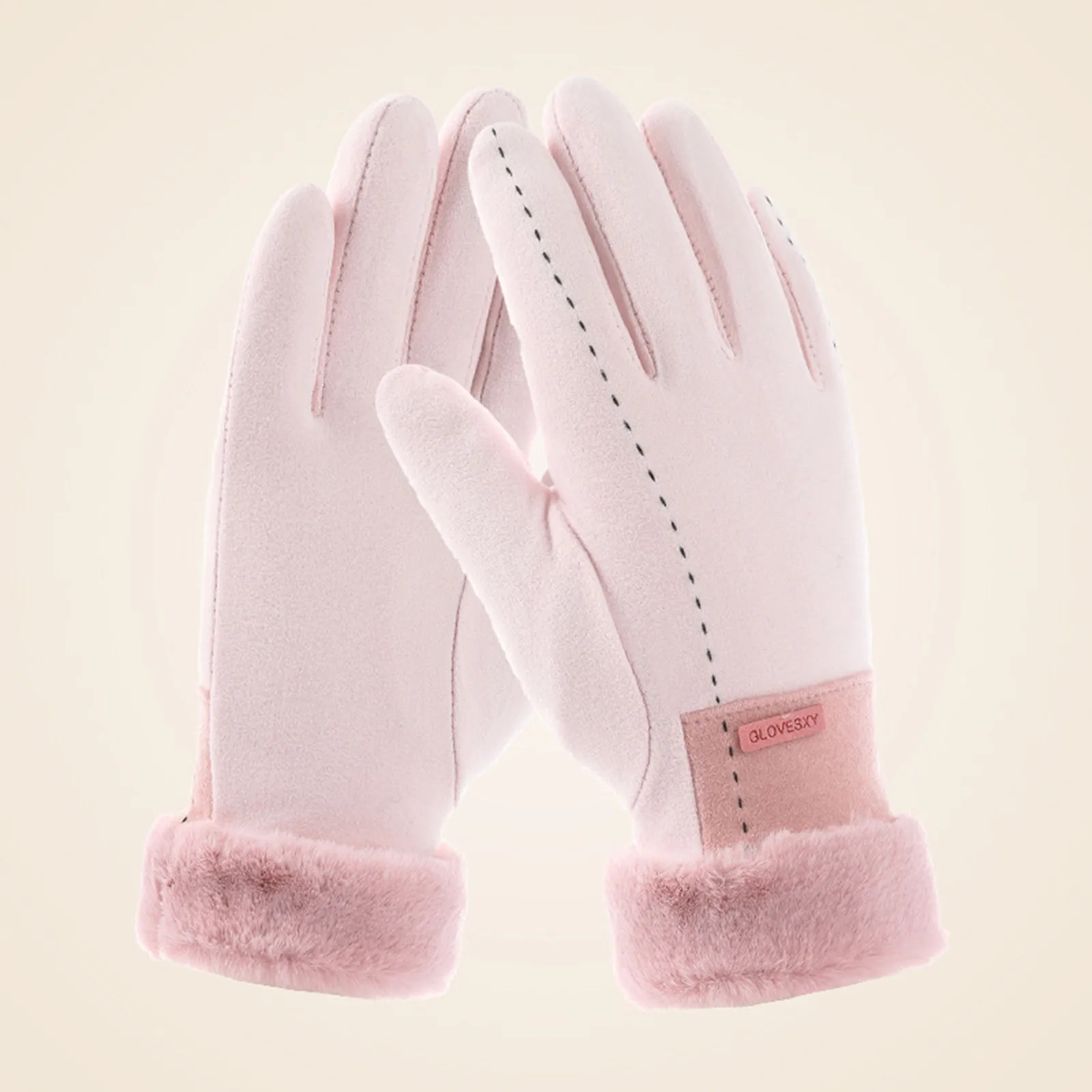 

Winter Heated Gloves Touch Screen USB Rechargeable Heating Thermal Gloves Pink Thickened Warm Muffs for Women Winter Riding