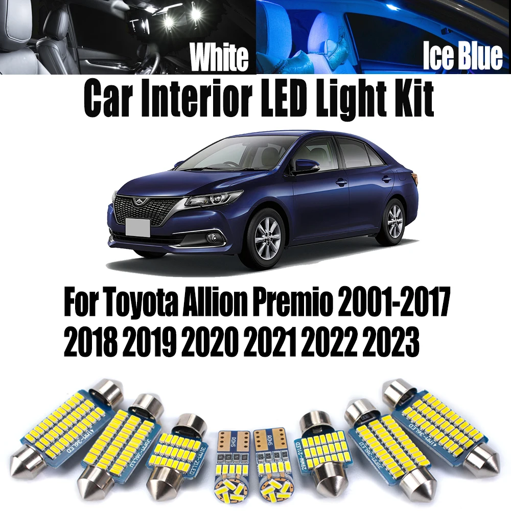 LED Interior Map Dome Ceiling Trunk Light Kit For Toyota Allion Premio 2001- 2018 2019 2020 2021 2022 2023 Vanity Mirror Bulbs