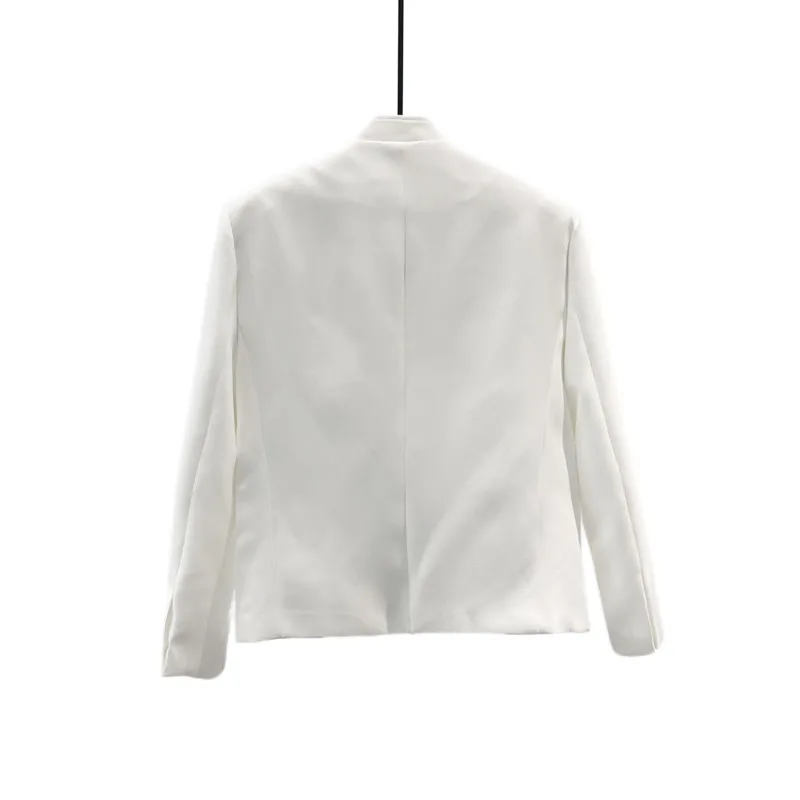 WVGA Spring Autumn New Men High-end Stand-up Collar Metal Buckle Stylish Blazer Niche Chic Shoulder Pads Short Jacket Ins W25934