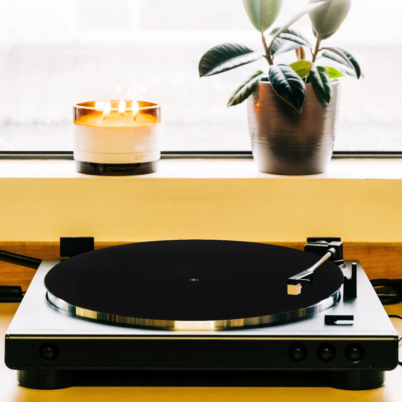 

3Pcs Vinyl Record Player Accessories Set - White Felt Turntable Mat with Anti-Static Dust Protection for Enhanced Sound Clarity