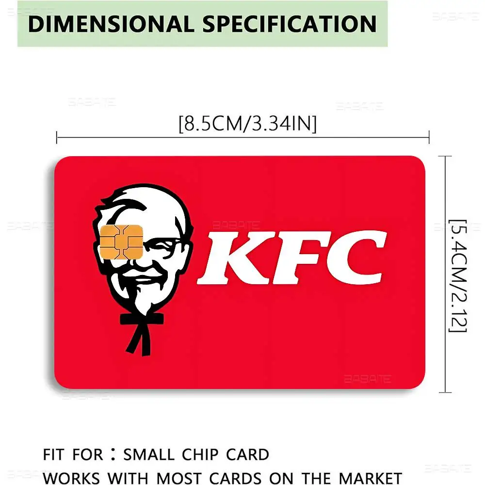 الأزياء K-Kfc شعار أنيمي ماتي الجبهة الجلد فيلم ملصق غطاء لبطاقة الائتمان رقاقة صغيرة بطاقة الخصم #5