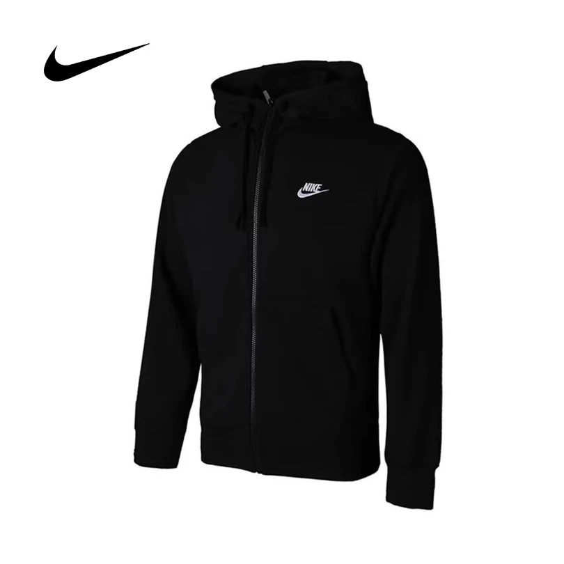 

Мужская ветрозащитная куртка Nike с капюшоном, спортивная повседневная трикотажная дышащая толстовка на молнии 521574-010