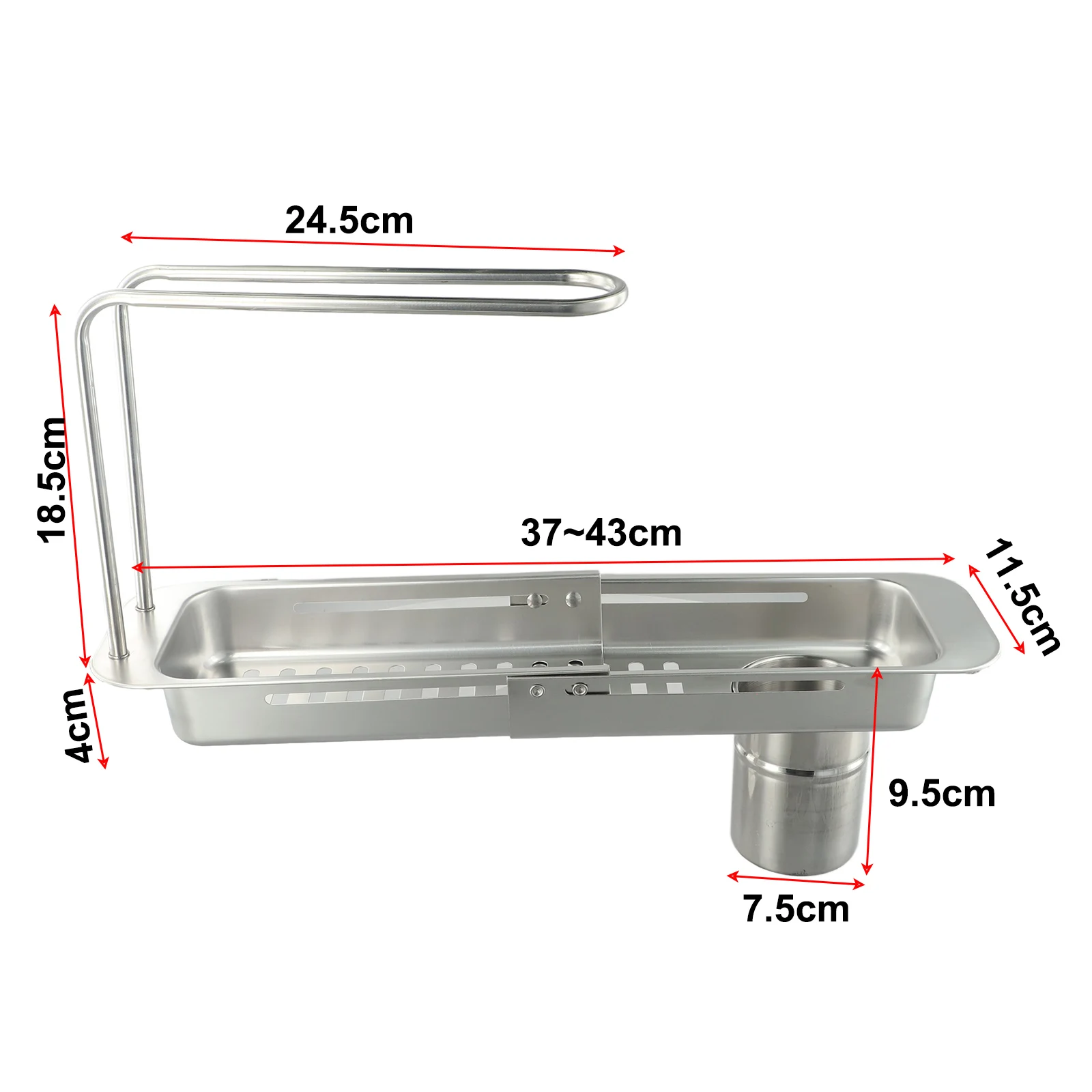 High Quality Long Lasting Sink Organizer Sponge Stainless Steel Study Telescopic Toilet Towel Bathroom Compact