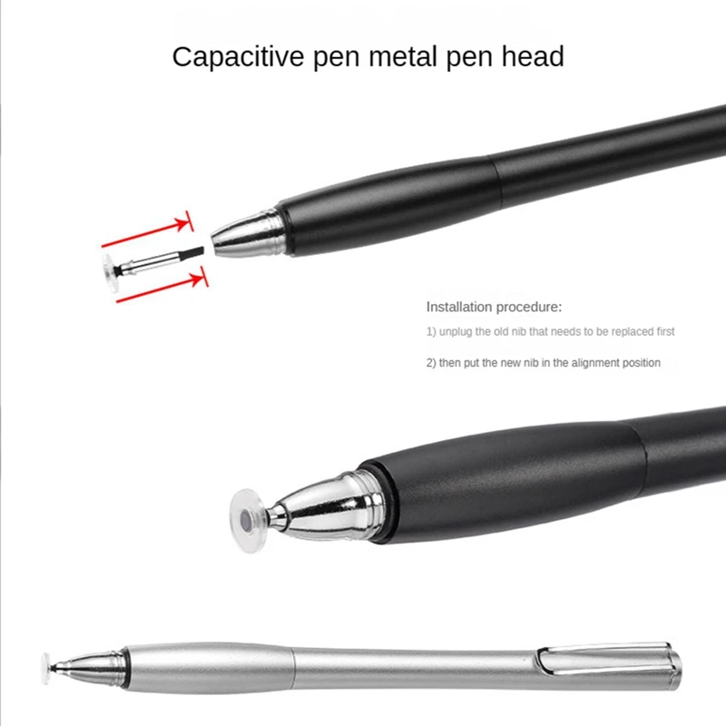 5PCS Universal Stylus Pen Transparent Disc Capacitive Screen Touch Pen Replacement Tip Drawing Writing Nib Pencil Head