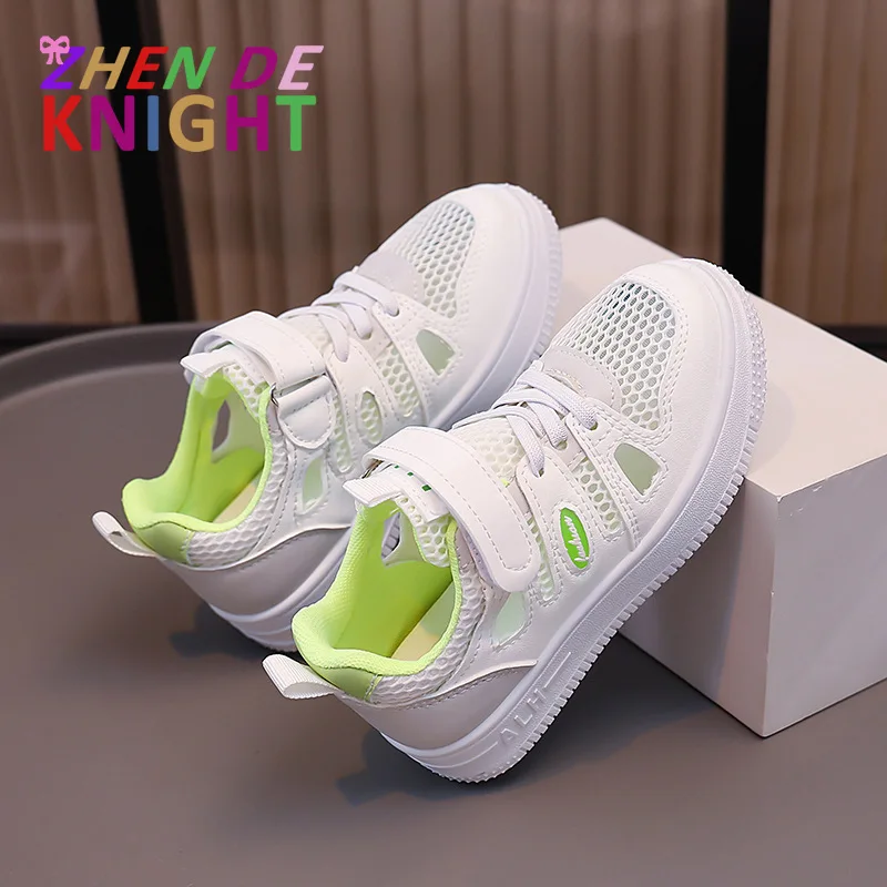 

Children's Summer Hollow Casual Sneakers Soft Sole Kids Shoes Hook&loop Children Skate Shoes Non-slip Soft Sole Cute Bears