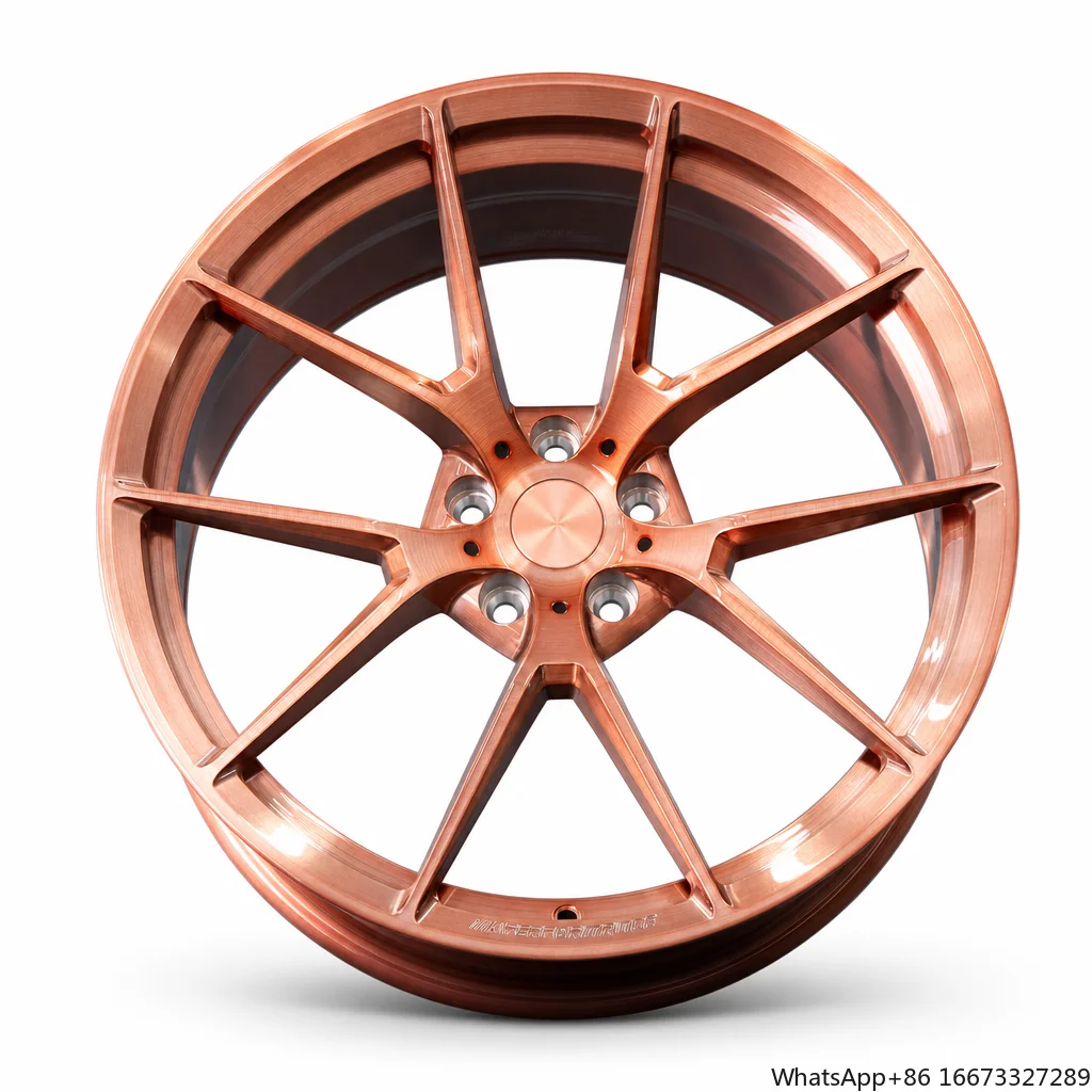 Custom 18-22 Inch Brushed Copper Forged Wheels Deep Concave Alloy Rims Custom PCD ET for Sport Compact Sedans Performance