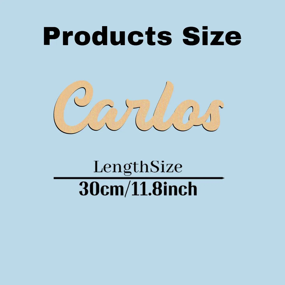 1pc Funny Carlos example Customizable Text Wooden Decor Wood Material Laser-Cut Sign Vertical Orientation Door Hanging Decor
