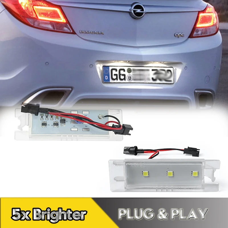 

2Pcs LED Number License Plate Light Lamps For Opel Adam Astra H J Corsa C D E Meriva A B Zafira B Insignia Tigra Car Accessories