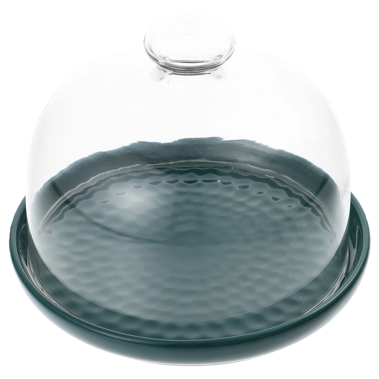 

1Set Nordic Glass Cake Plate Green Lidded Display Tray Bread Dessert Plate Food Holder Storage Tray for Kitchen Restaurant Party