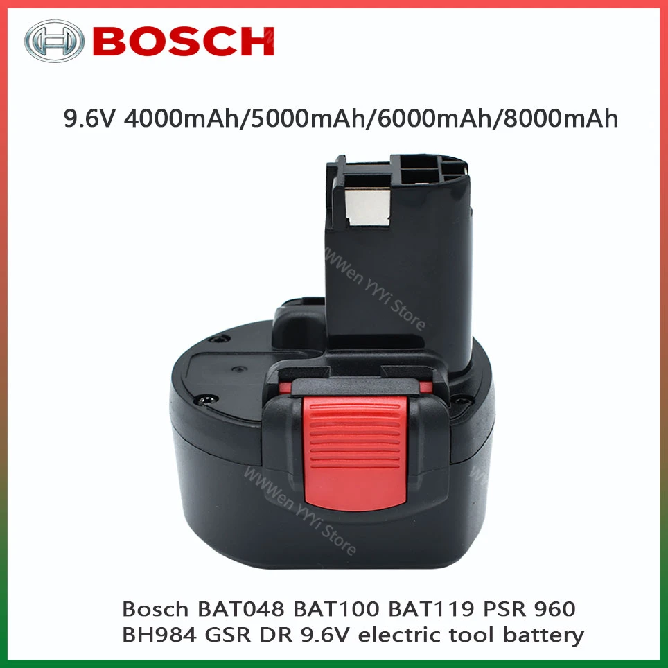 

Bosch 4800mAh 9.6V NI-MH Replacement Battery PSR 960 BAT048 BAT119 BAT100 BH984 BPT1041 23609 32609 PSR960 GSR 9 6V E-2 GSR