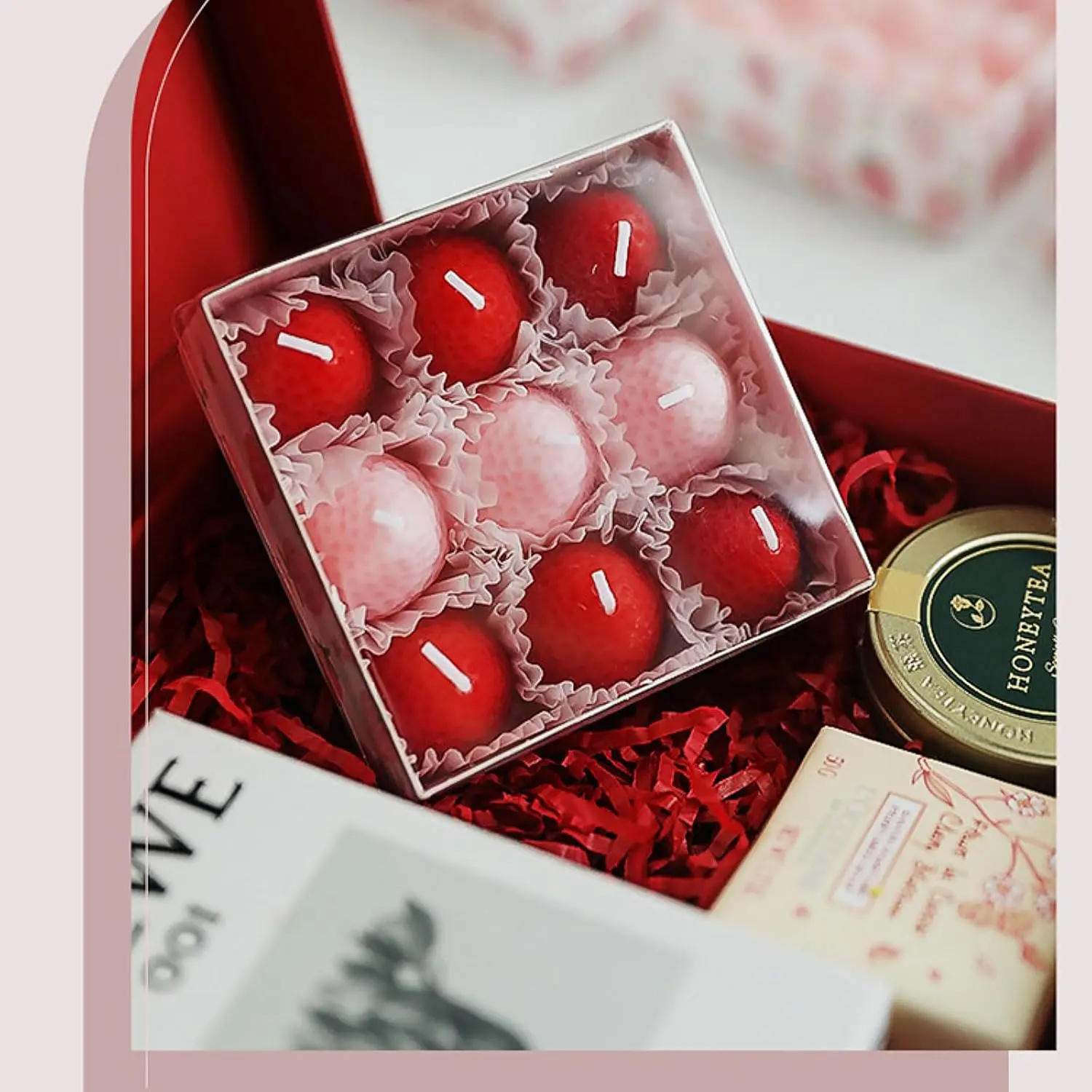 Paquete de 4-9 Velas Aromáticas con Forma de Fresa, Mini Velas Decorativas de Cera de Soya con Aroma a Fruta, para Dormitorio, Fiestas, Decoración de Mesa, Regalo