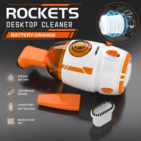 Cute Rocket Shape Desk Vacuum, Lightweight,  for Student Dorm Crumbs Dust Collector