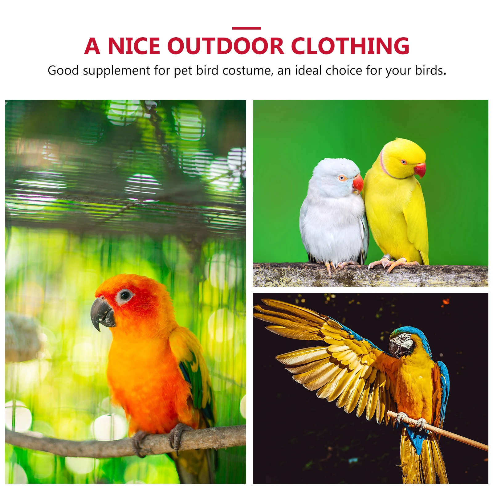 

1Pcs Pet Bird Warming Clothes Thickened Cotton Parrot Hoodie Adjustable Outdoor Winter Suit Decorative Apparel Pet Bird Clothing