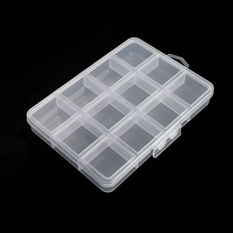 Caja Organizadora de Cuentas de Plástico Acrílico con 9/12/15/18/28 Compartimentos, Contenedor Transparente para Almacenamiento de Manualidades y Pequeños Artículos de Bricolaje