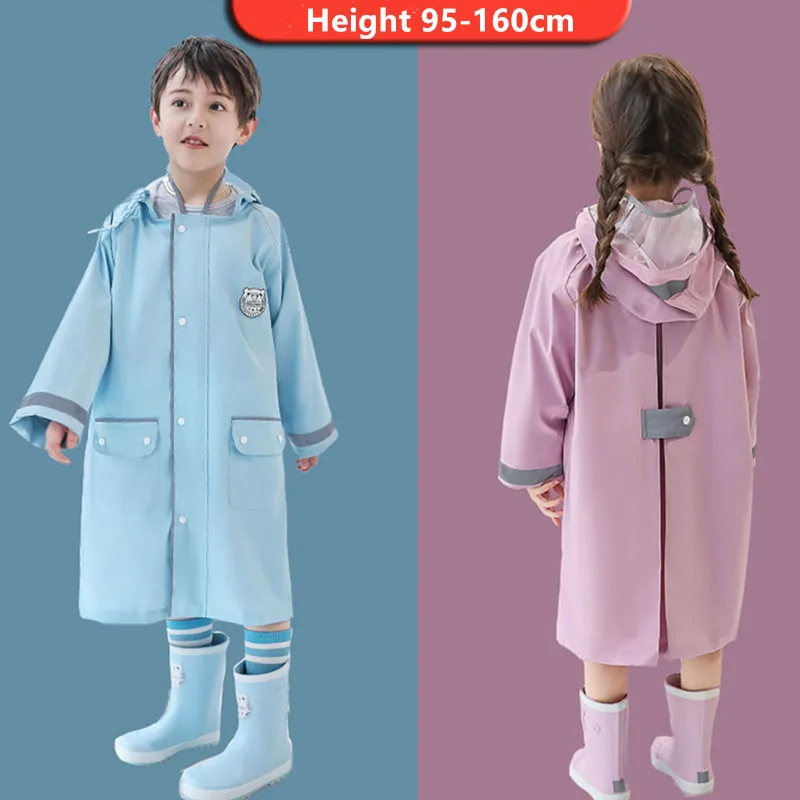 

95-160cm Waterproof Rain Coat Cover For Children Raincoat Poncho Jacket Child Hiking Rainwear Chubasqueros