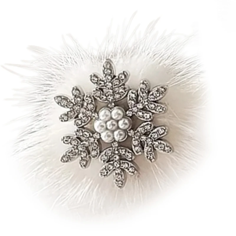 لطيف اللؤلؤ دبوس الشعر ندفة الثلج شكل Balletcore أغطية الرأس عناقيد كليب أنيقة الراين مشبك شعر صور الدعائم