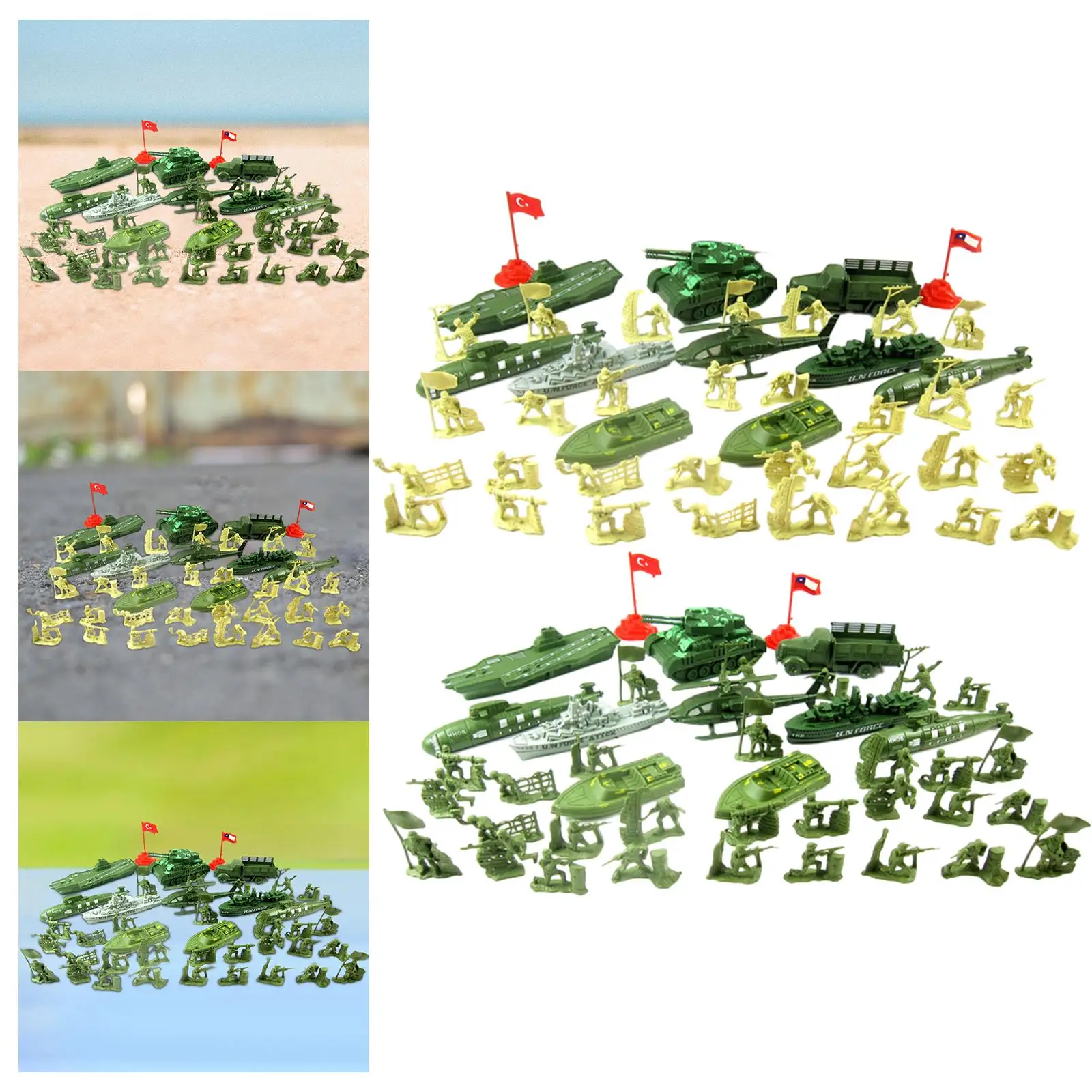 52 Pieces Soldier Figures Toys Sand Table Decor Pretend Play Mini Model Men Figures Soldiers for Kids Boys Adults Children Teens