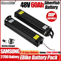 48v 30ah SilverFish folding electric bike battery 40ah 60ah Bafang 1000w Cruiser batterie chamrider 35ah 50ah 2000w Battery Box